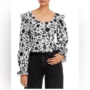NWT Aqua floral print crop top -‎ Size XS